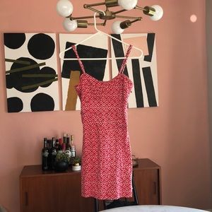 Used red pattern Free People dress XS